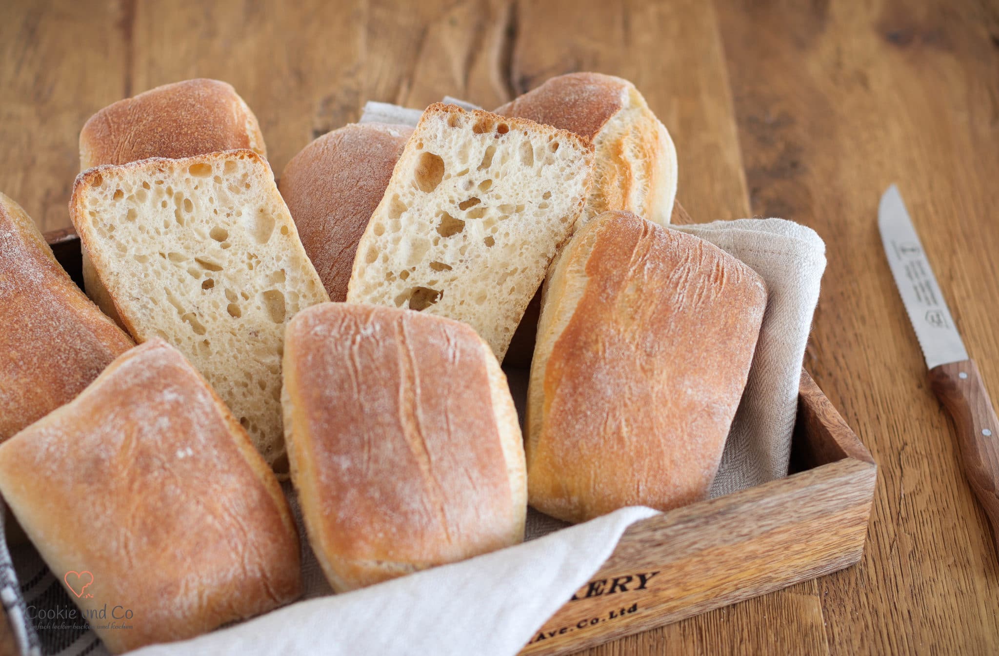 Panini - Mediterrane Brötchen mit Hefewasser.